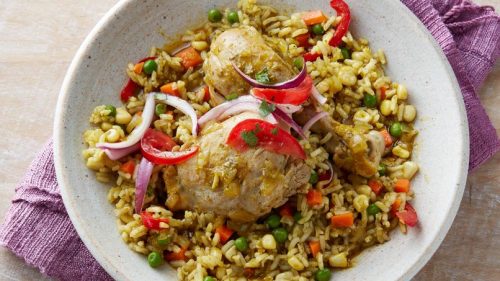 Pollo al cilantro con arroz